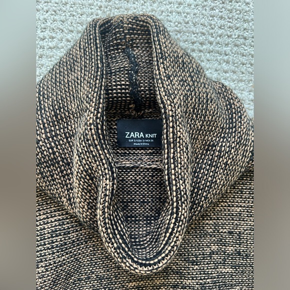 ZARA cropped turtleneck sweater - brown and black, size small - Picture 6 of 6